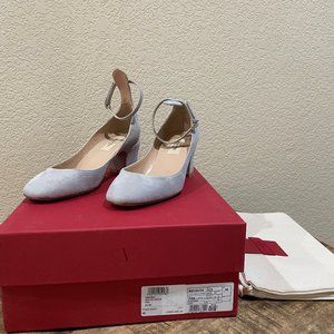 Valentino Pastel Grey Tango Ankle Strap Pumps